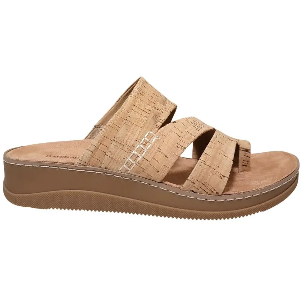 Baretraps Women Fresha Slip On Slide Sandals Size US 8M Natural Cork Brown
